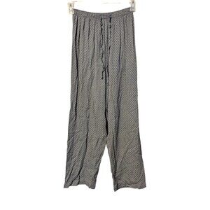 String Bean Drawstring Pants Size L Fits M Vintage Gray Black Made In USA Crop